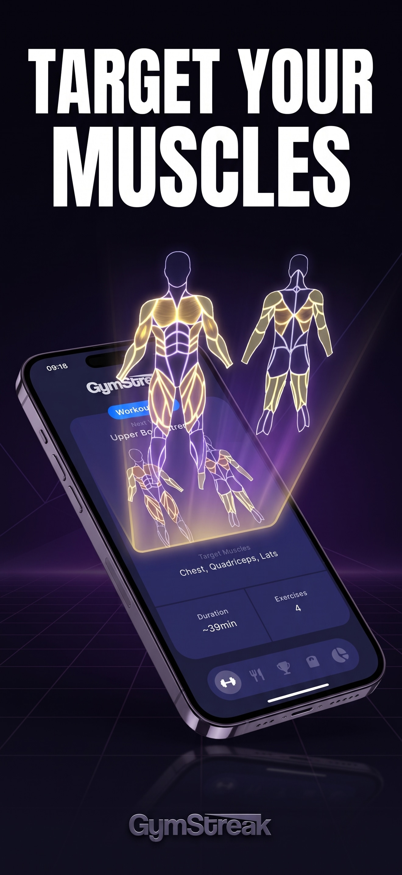 GymStreak finished App Store screenshot after