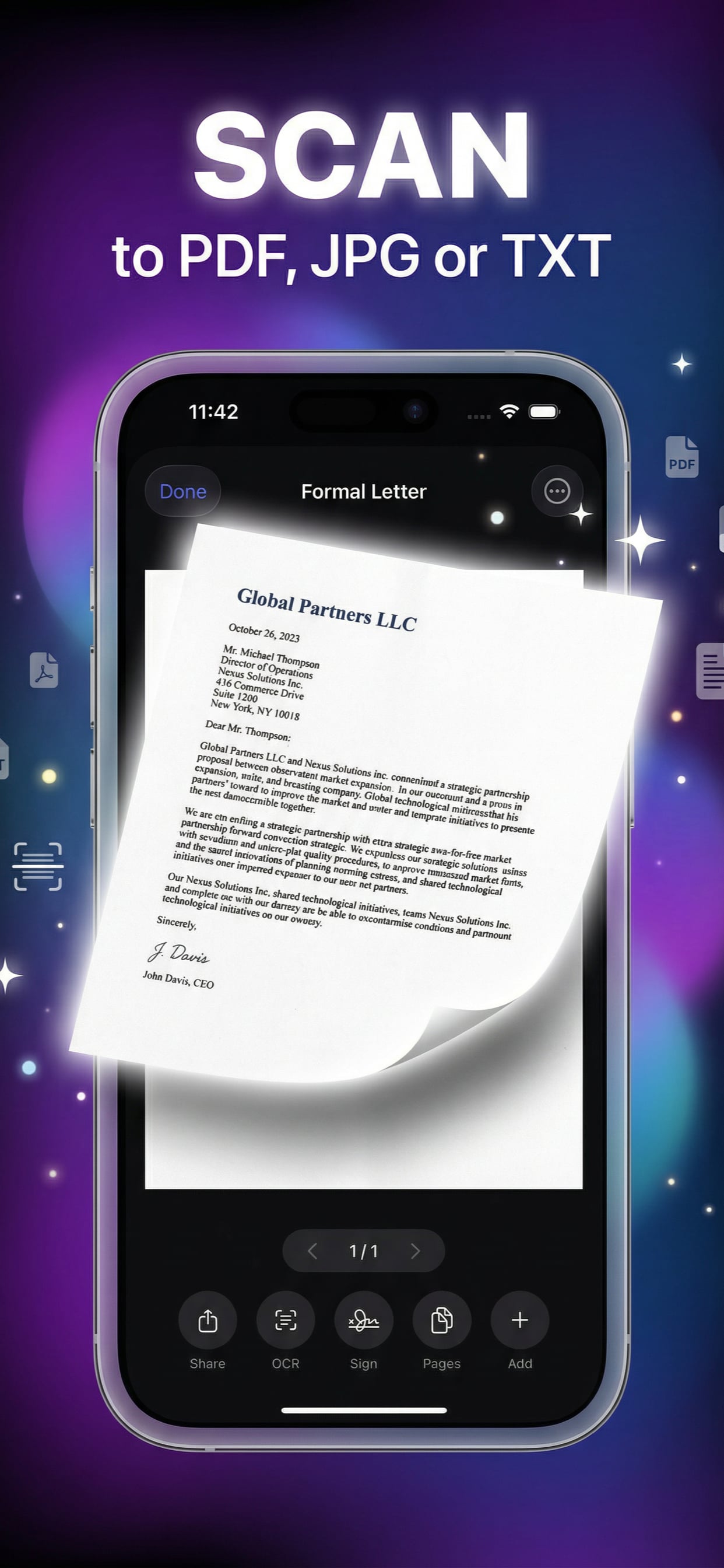 Photo to PDF Scanner finished store screenshot in the gallery wall