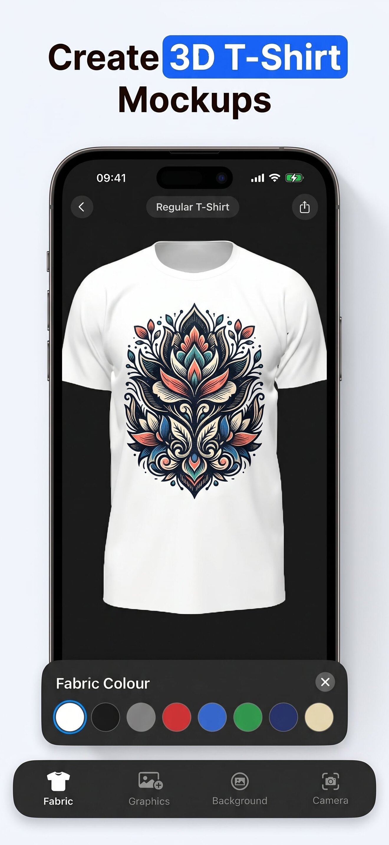 ThreadCam T-shirt Mockups custom product page screenshot